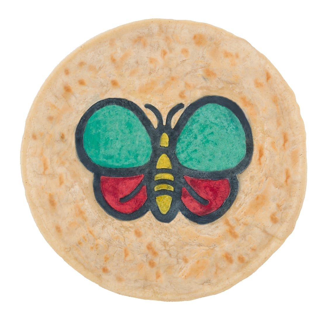 Pannenkoek met getekende vlinder productfoto Pannenkoek met getekende vlinder productfoto