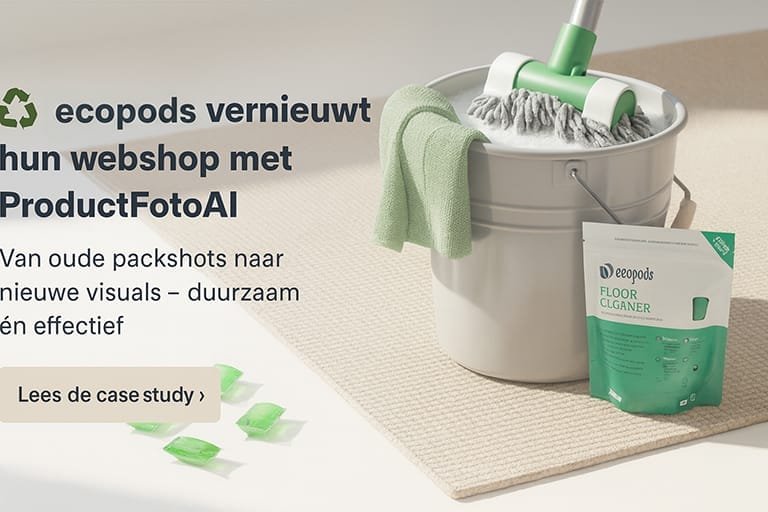 EcoPods Vernieuwt hun verpakking en ook proctfoto met AI