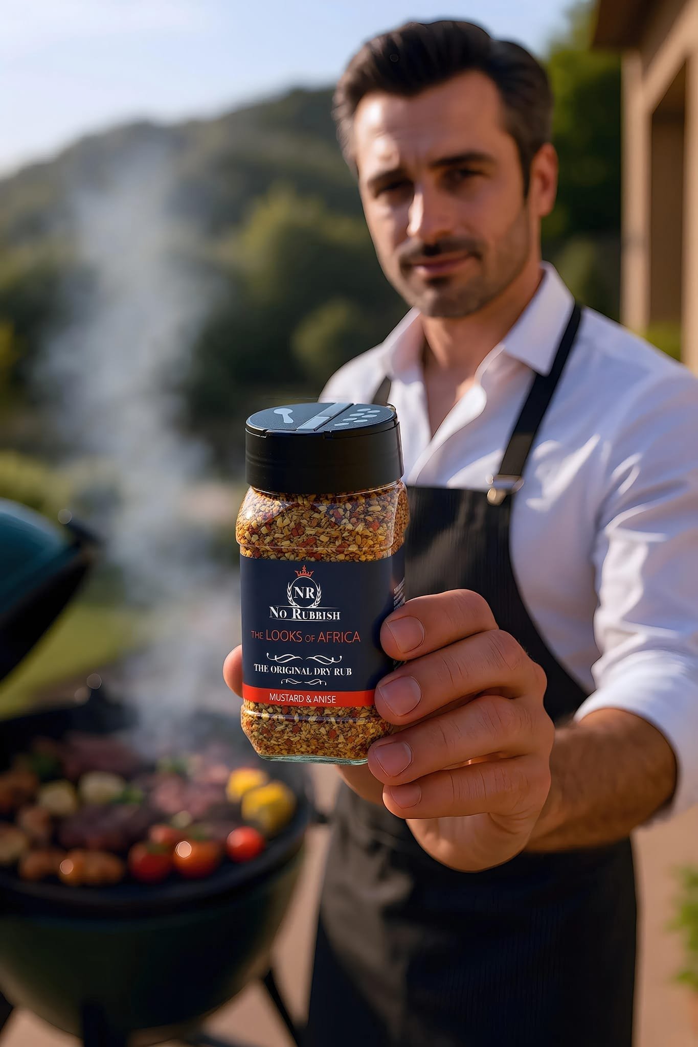 bbq-kruidenmix-no-rubbish-the-looks-of-africa-mosterd-anijs-met-barbecuechef-ai-productfoto-productfotoai bbq-kruidenmix-no-rubbish-the-looks-of-africa-mosterd-anijs-met-barbecuechef-ai-productfoto-productfotoai