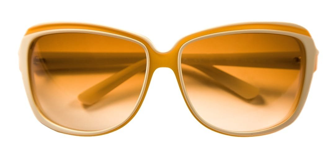 Bicolor rimmed yellow white sunglasses
