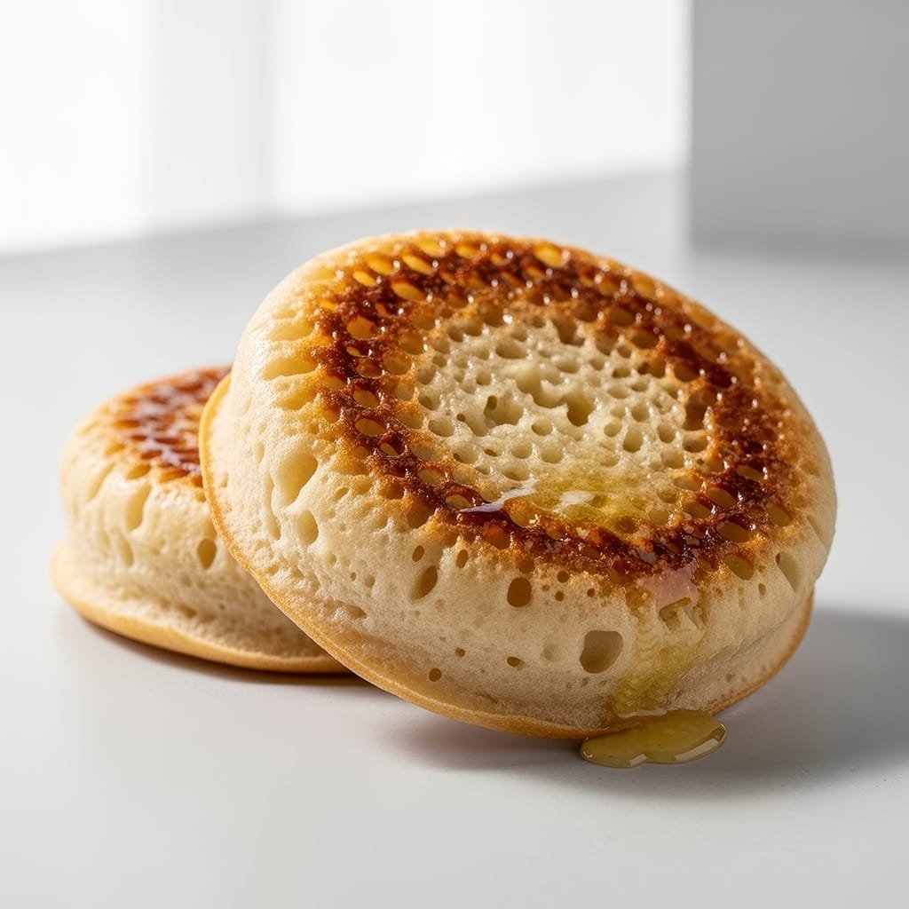 crumpets-met-honing-close-up-ontbijtfoto-op-witte-ondergrond-ai-foodfotografie-productfotoai-up crumpets-met-honing-close-up-ontbijtfoto-op-witte-ondergrond-ai-foodfotografie-productfotoai