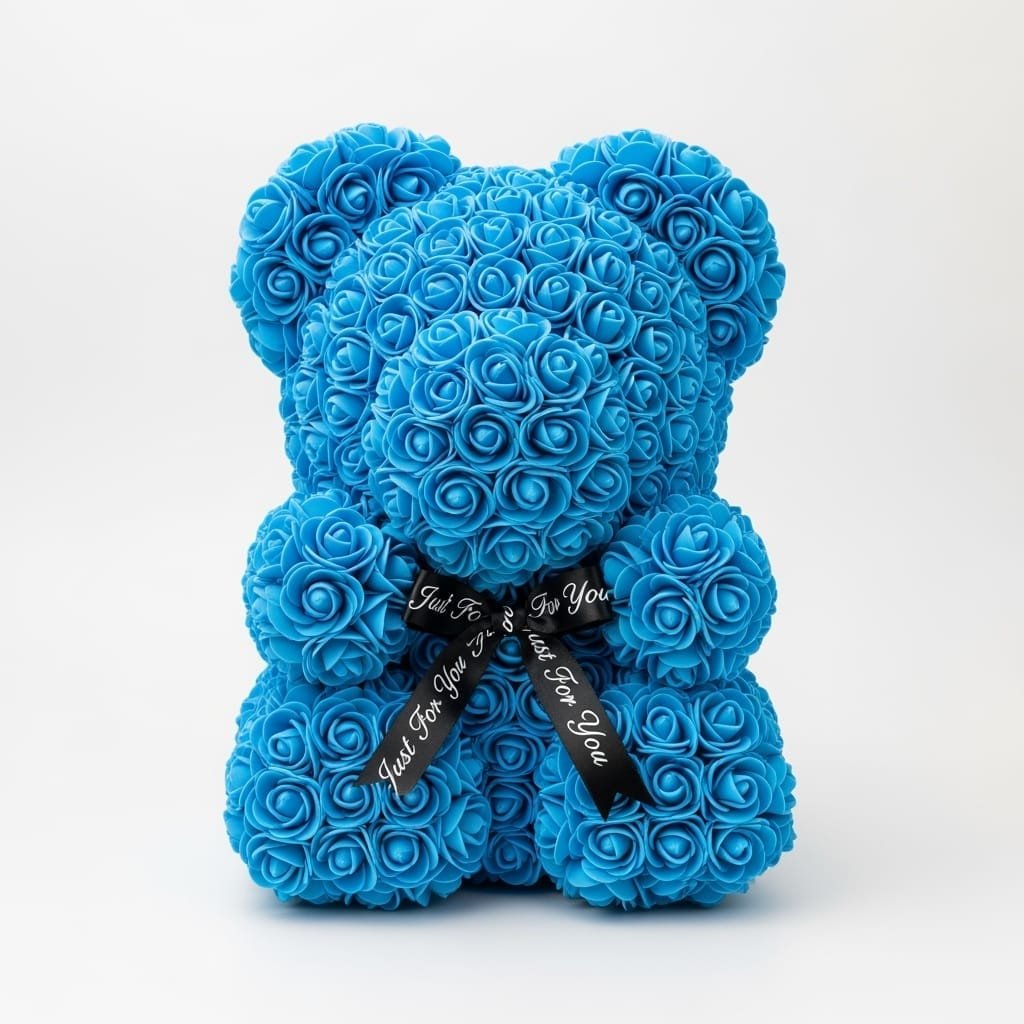 rozenbeer-blauw-met-lint-decoratief-cadeau-valentijnsdag-verjaardag-ai-productfoto-productfotoai-blauw