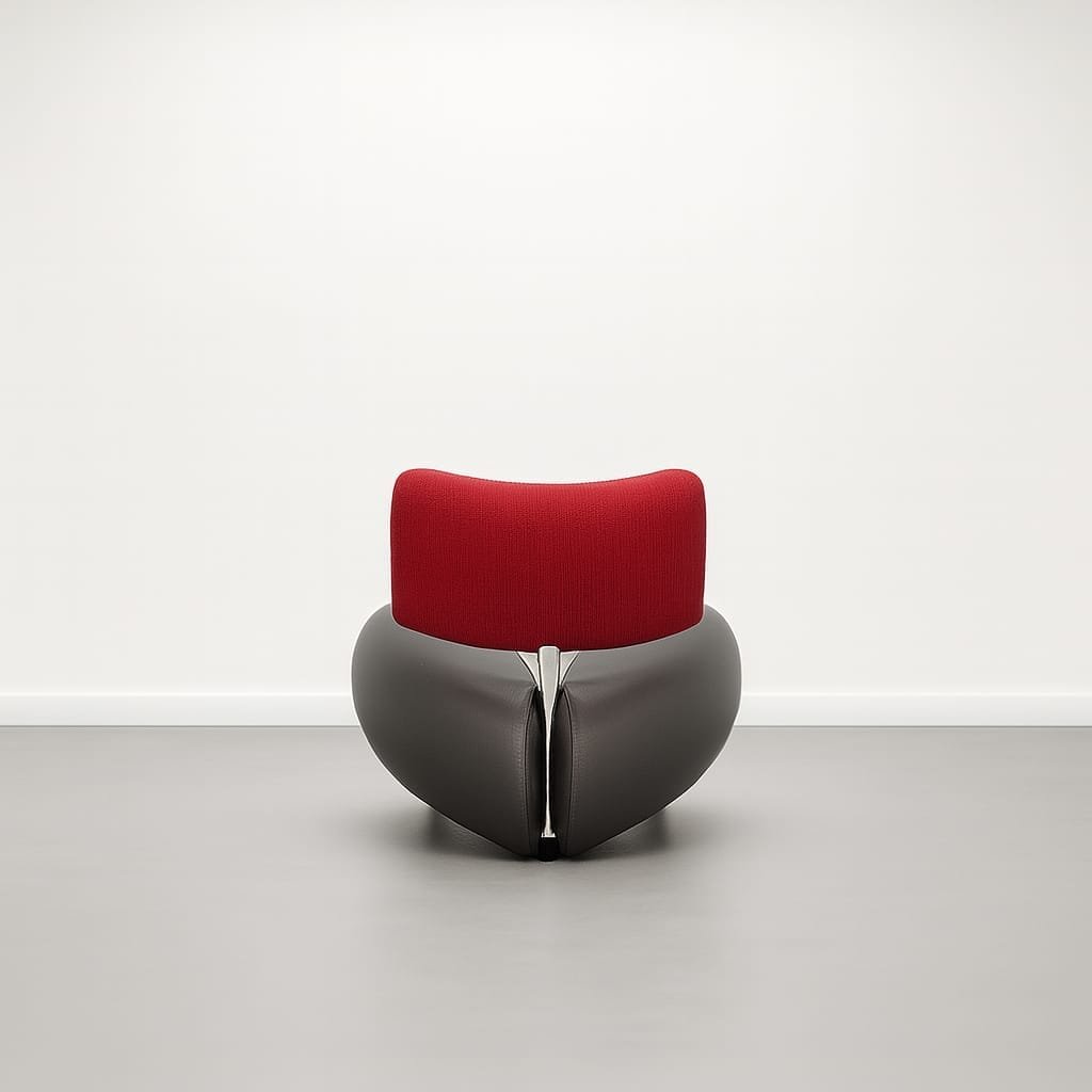 Leolux Pallone fauteuil wit zwart rood stof-back