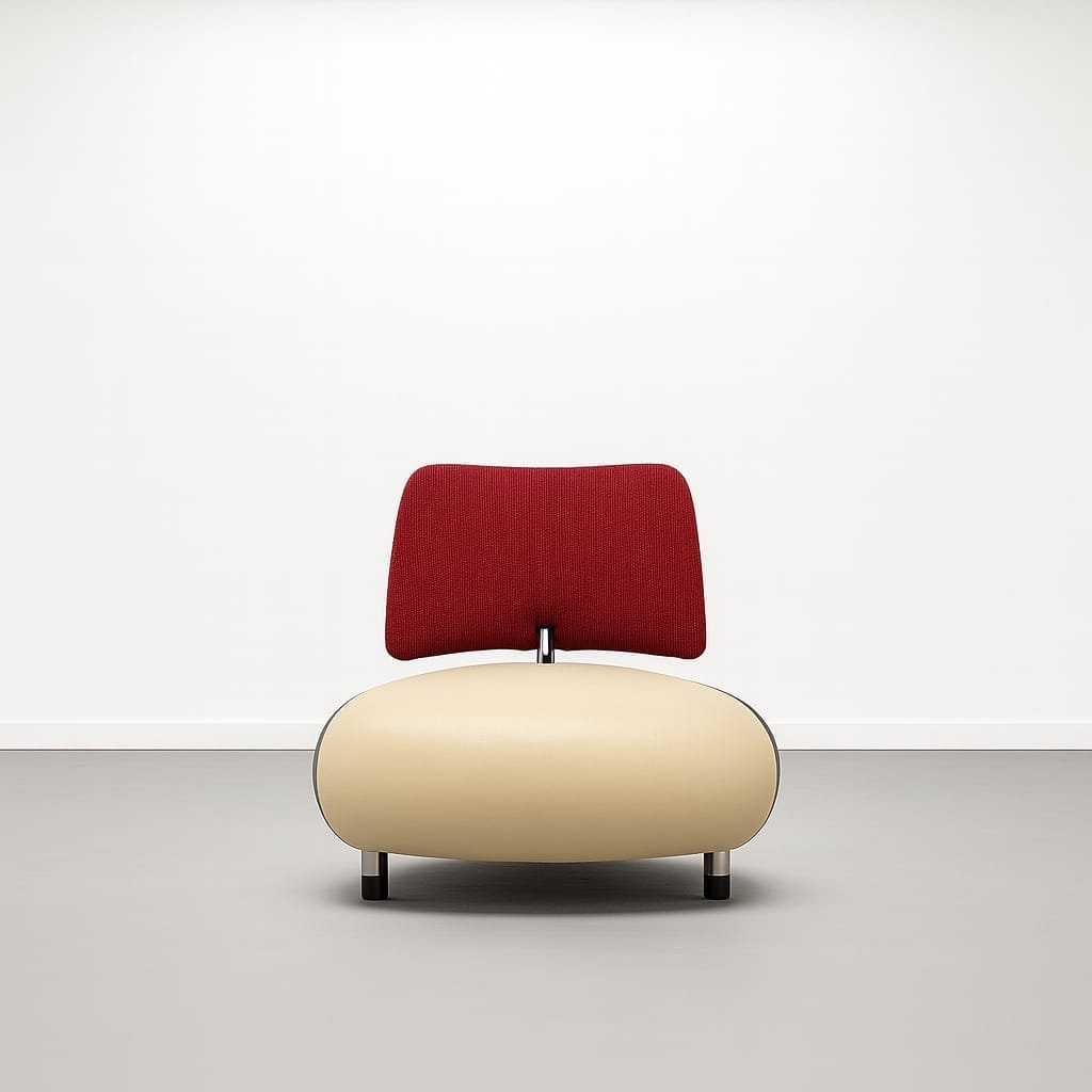 Leolux Pallone fauteuil wit zwart rood stof-front