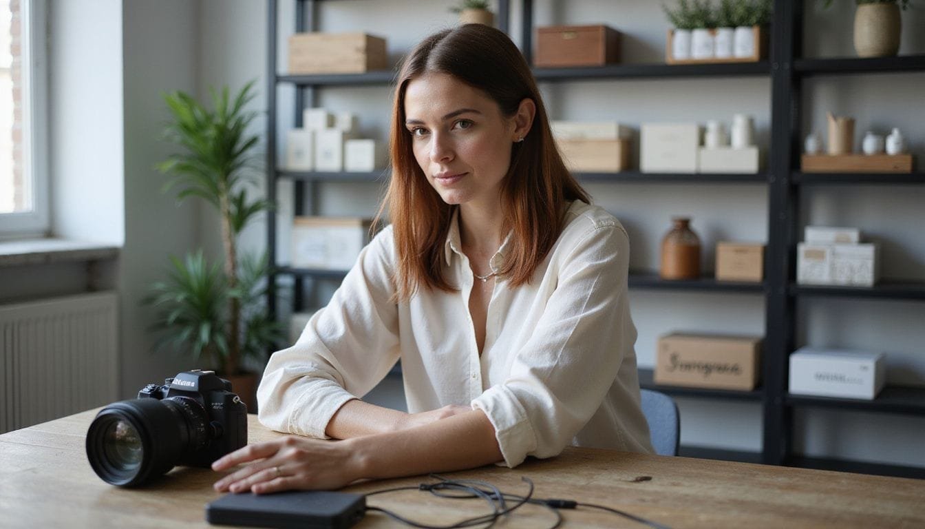 Een vrouw werkt geconcentreerd aan een AI-imaging apparaat. Een vrouw werkt geconcentreerd aan een AI-imaging apparaat.